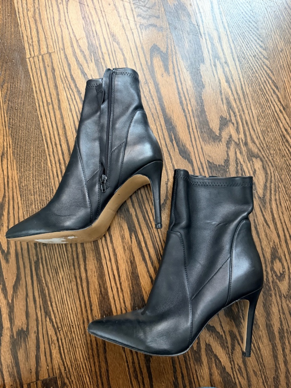 Charles David Black Laurent Pointed Toe Stiletto Ankle Boots 8